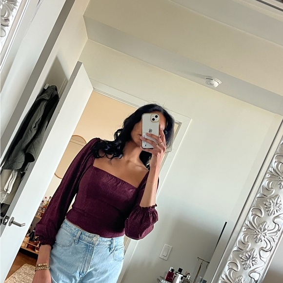 Abercrombie & Fitch Tops - Abercrombie & Fitch | Smocked burgundy top